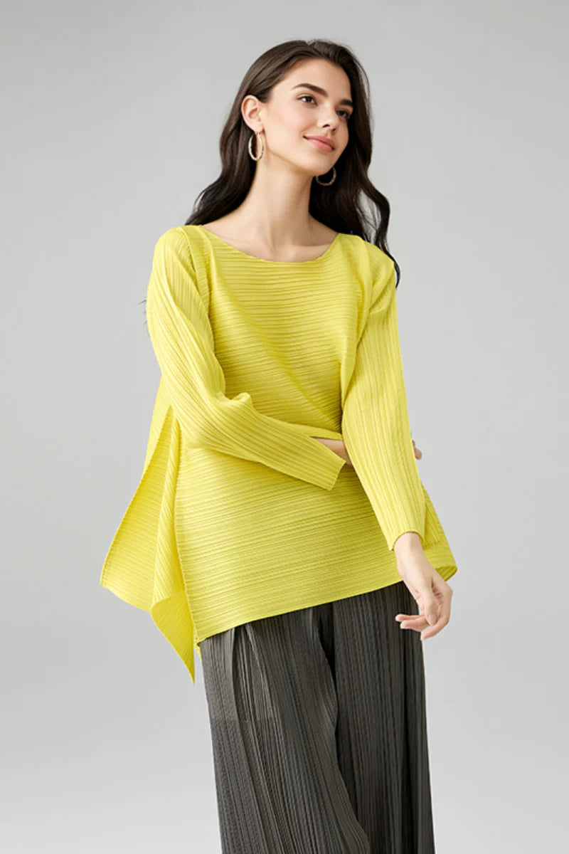 Designer Inspired Pleated Asymmetrical Top