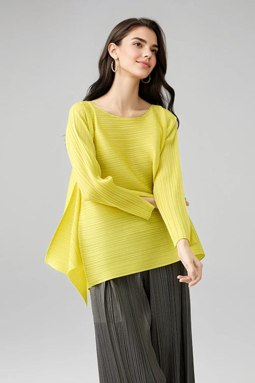 Designer Inspired Pleated Asymmetrical Top