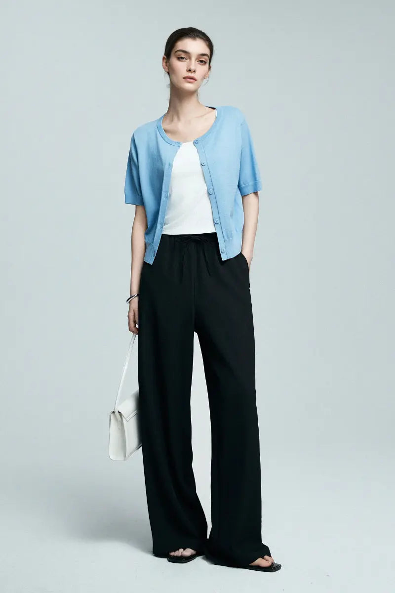 White Pull-On Wrinkle-Free Cooling Puddle Pants
