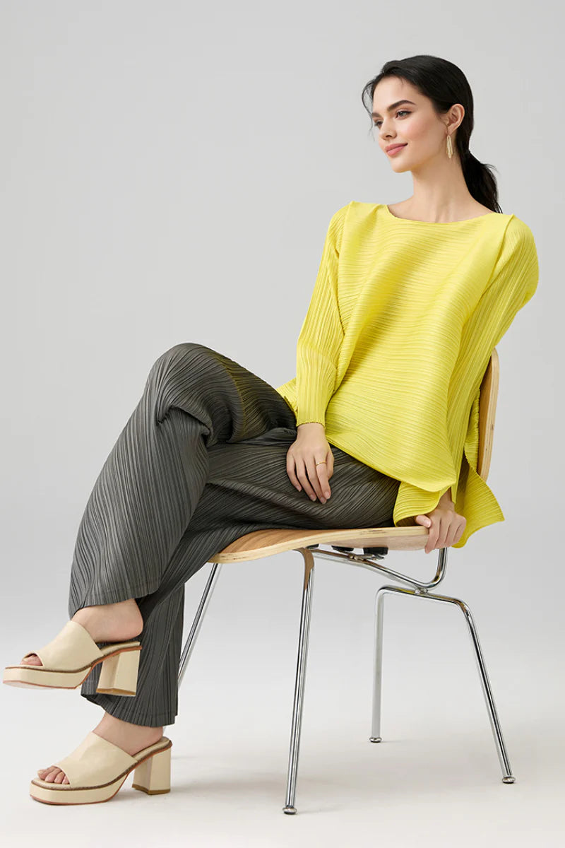 Designer Inspired Pleated Asymmetrical Top