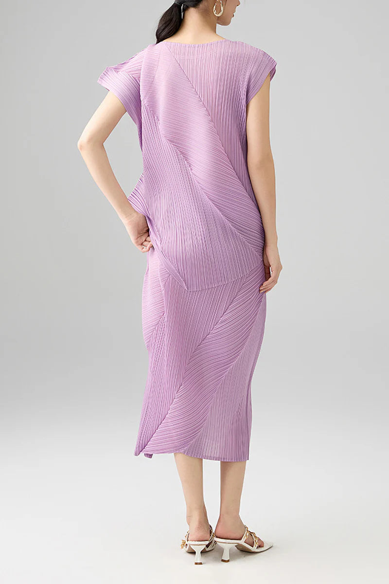 Designer Inspired Pleated Cap-Sleeve Top