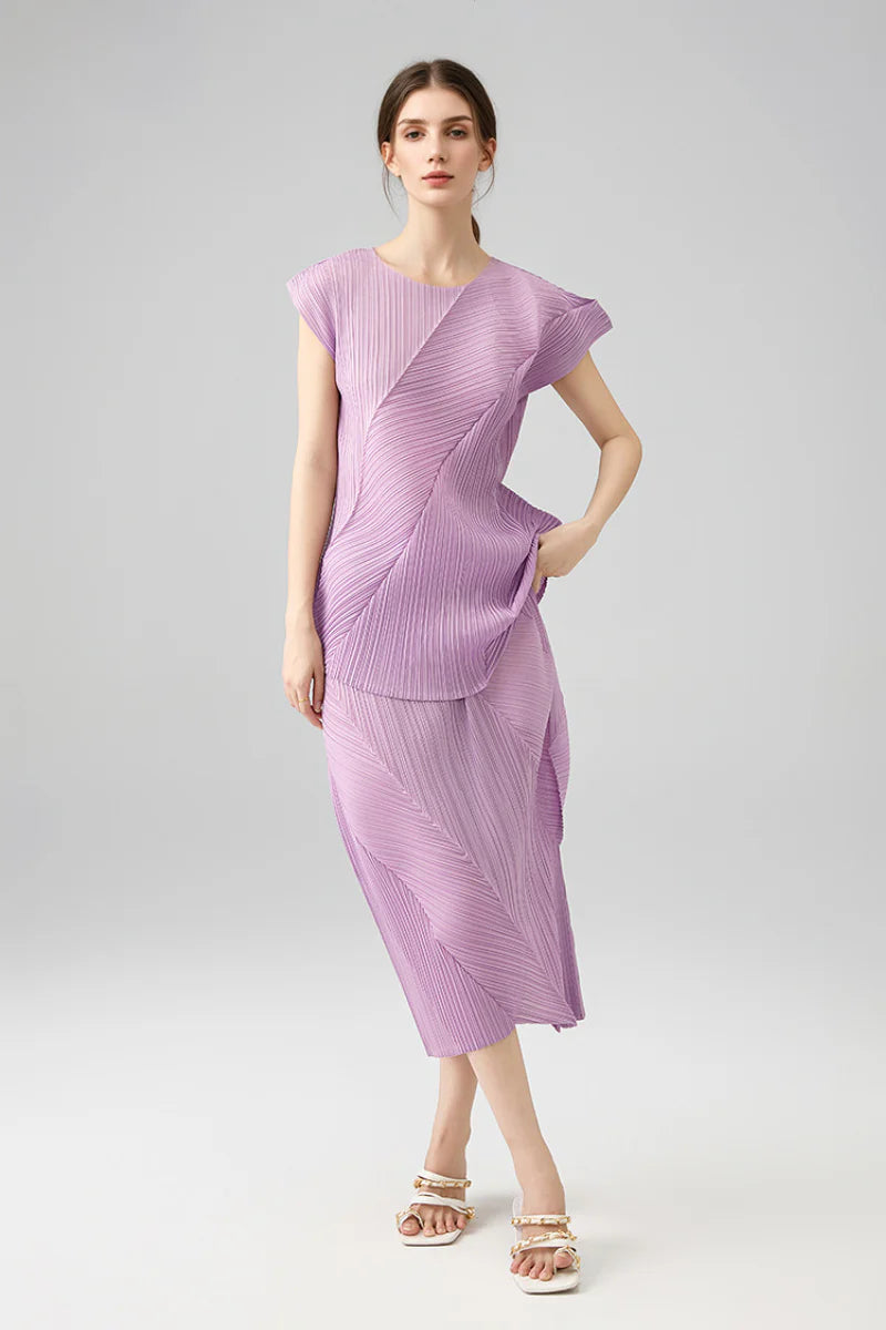 Designer Inspired Pleated Midi Skirt