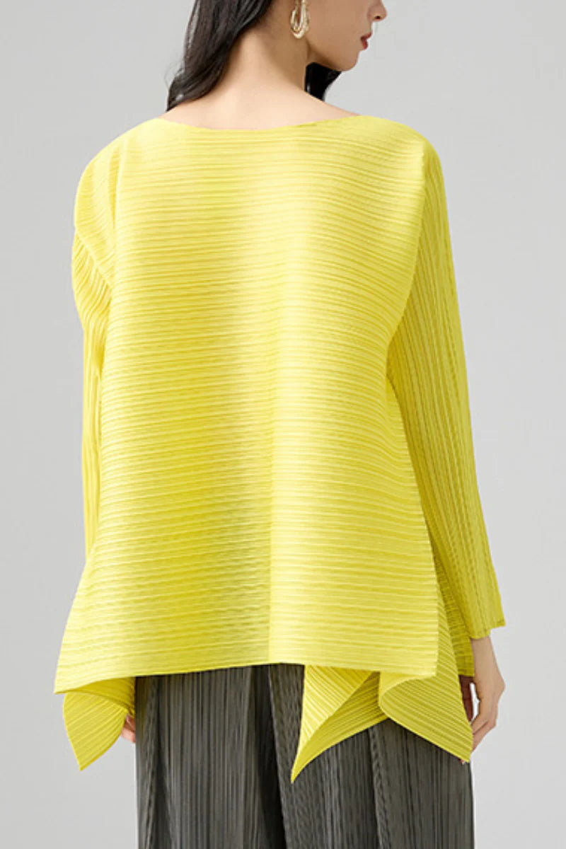 Designer Inspired Pleated Asymmetrical Top