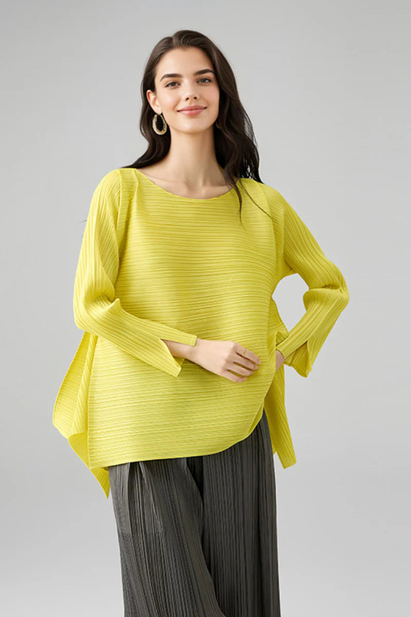 Designer Inspired Pleated Asymmetrical Top