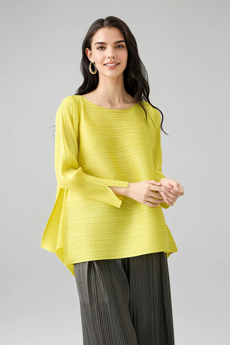 Designer Inspired Pleated Asymmetrical Top