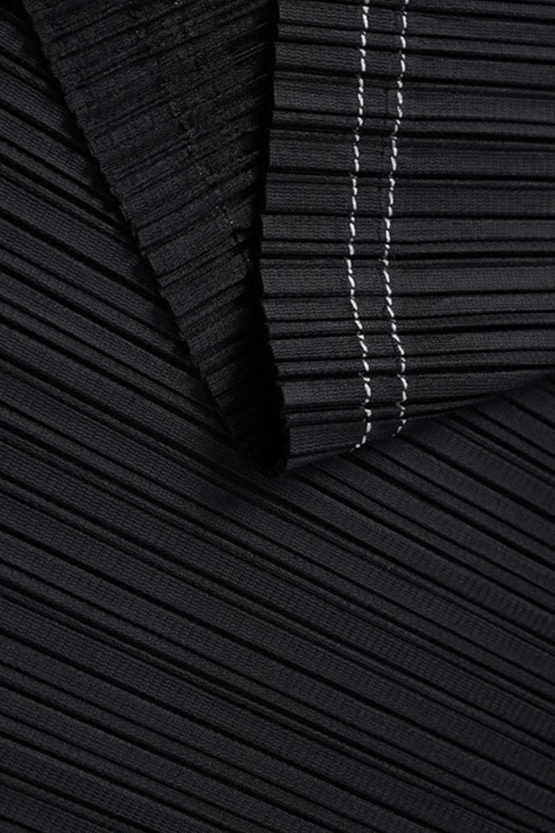 Designer Inspired Pleated Pull-On Midi Skirt