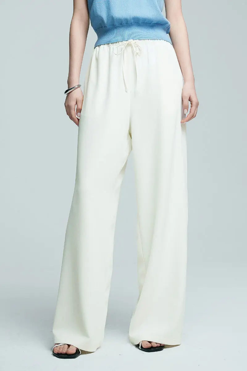 White Pull-On Wrinkle-Free Cooling Puddle Pants
