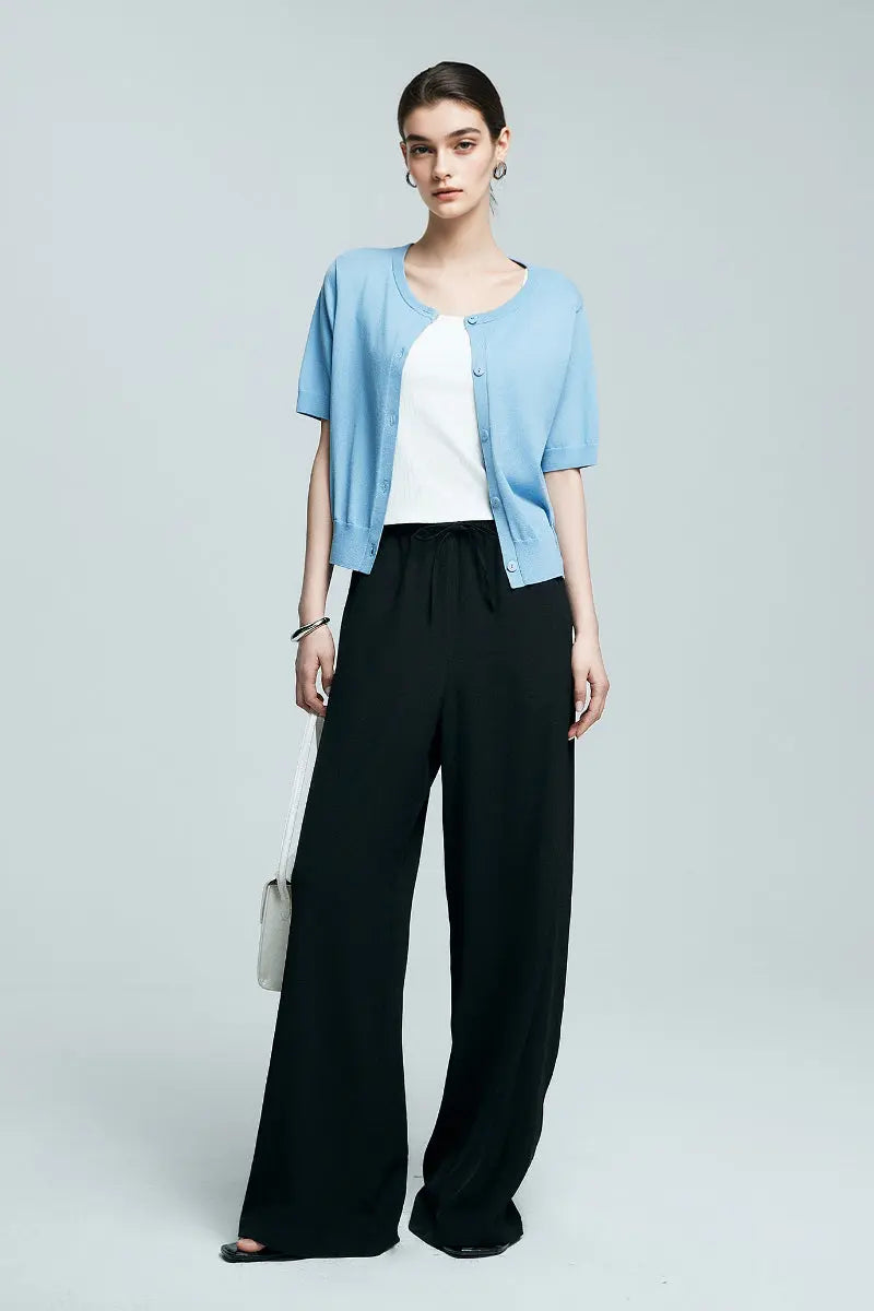 White Pull-On Wrinkle-Free Cooling Puddle Pants